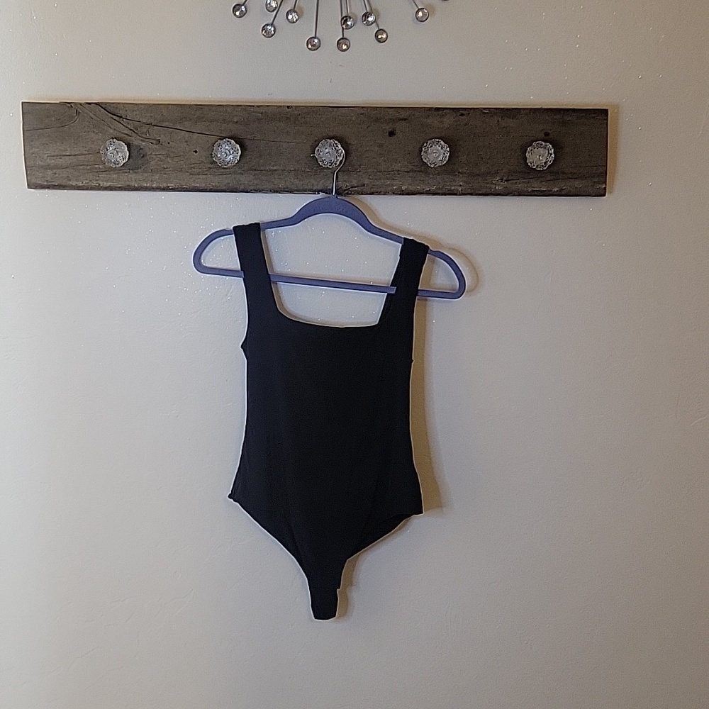 PrettyLittleThing Black Thong Bodysuit SZ 8